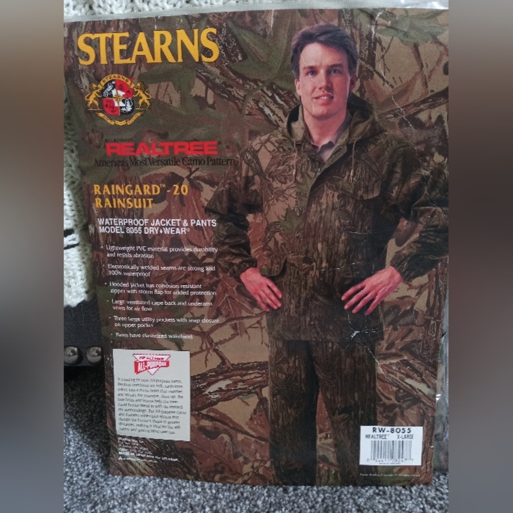 NEW Stearns CAMO Rainsuit Men's size XL